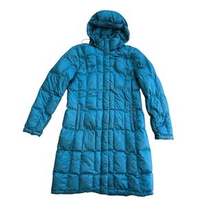 The North Face Womens Metropolis Parka 550 Down Puffer Coat Teal Blue Medium